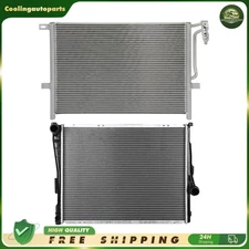 Aluminium Radiator & A/C Condenser Cooling Kit For 2001-2005 BMW 325i 330i 330xi
