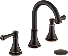 Oil Rubbed Bronze 8 inch Widespread Bathroom Sink Faucet 3 Holes with Pop-Up