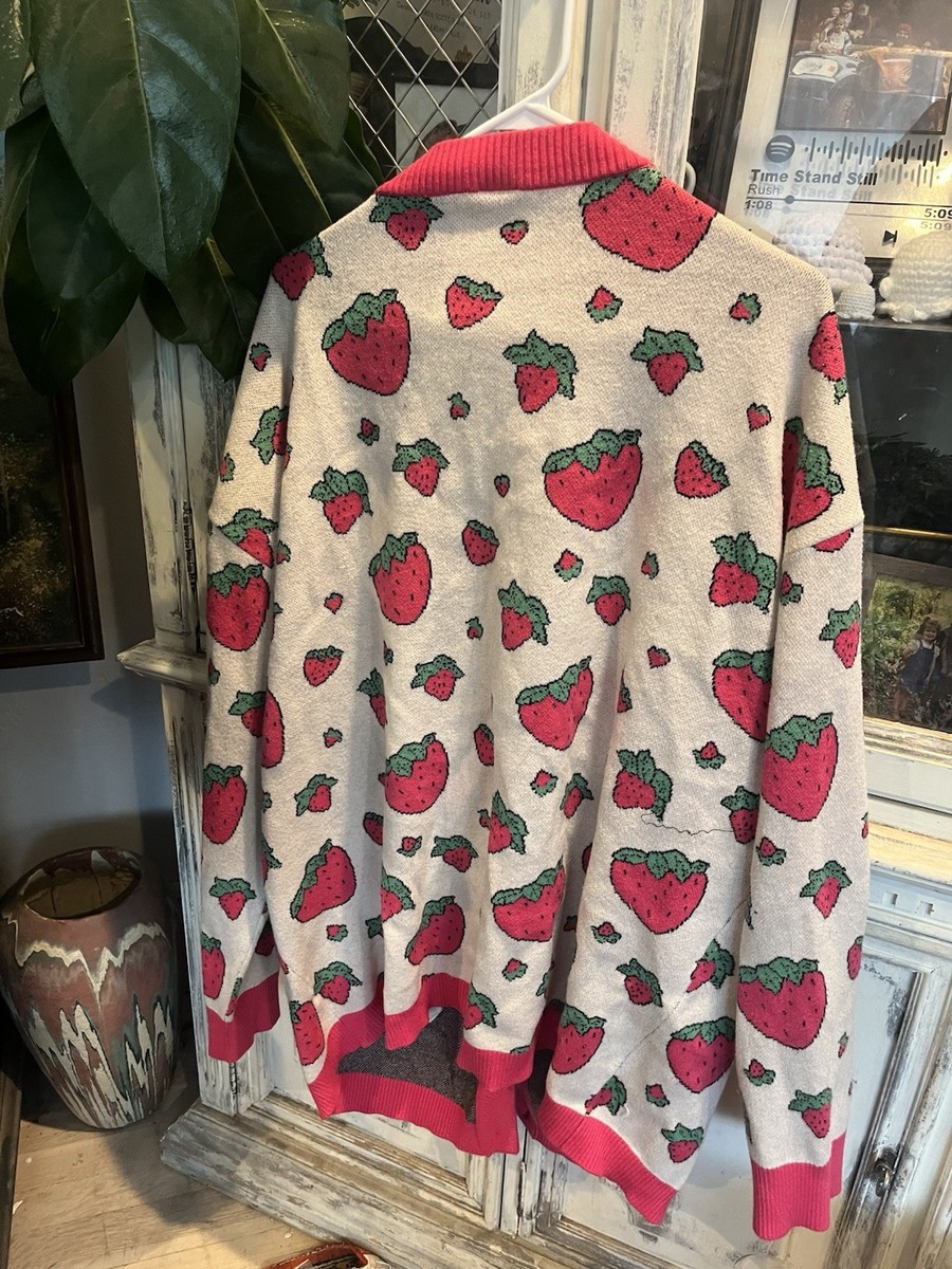 Disney Pixar Toy Story 3 Lotso Bear & Strawberries Cardigan Sweater Size 3XL View 4