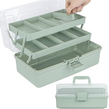 3-Layer 12.5in Multipurpose Craft Organizer Adjustable Dividers Portable Case