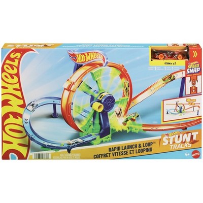 Hot Wheels Stunt Tracks Rapid Launch & Loop Spielset Kinder Track Set JBX65