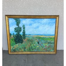 LARGE Oil Painting Poppy Fields Near Argenteuil by Claude Monet