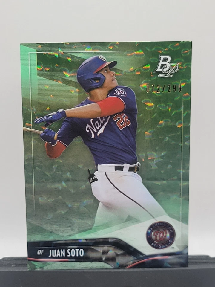 2021 Bowman Platinum Baseball Green Ice Foil /299 # 73 Juan Soto Nationals/ Mets - Image 4 of 4