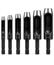 Leather Hole Punch Drill Bit Set, 6 pcs, 3/16" 1/4" 5/16" 3/8" 7/16" 1/2", C...