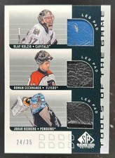 2001-02 SPGU OLAF KOLZIG ROMAN CECHMANEK JOHAN HEDBERG 24/35 #TT-KCH TRIPLE PAD