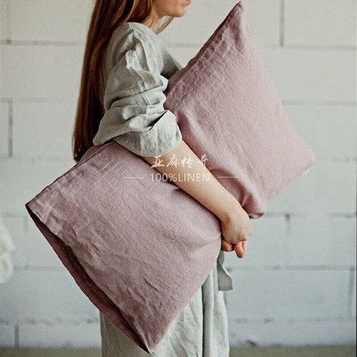 Natural Linen Pillowcases Pure Flax Shams White Pillow Slip Cushion Cover Case - Picture 3 of 27