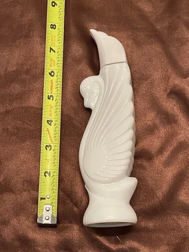 Vintage White Swan Milk Glass Cologne Bottle - Vanity Display - Avon - 7.75”