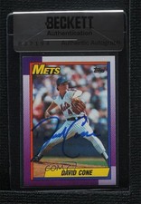 BAS 1990 Topps David Cone #30 Seal of Authenticity Auto 3c7