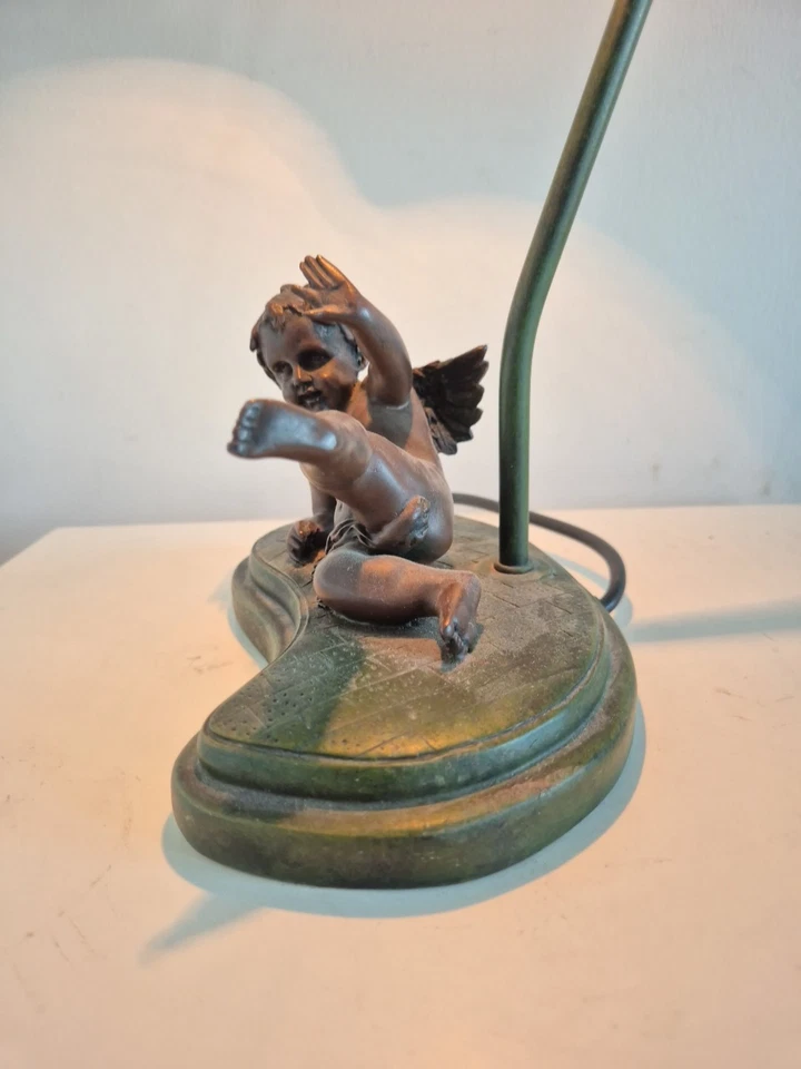 Widdop Bingham Cherub Figurine Table Lamp With Art Deco Style Shade Sl-680 43cm - Image 4 of 4