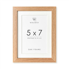 5X7 Picture Frame, Solid Oak Wood 5X7 Photo Frame with Mat to 4X6, 7X5 Picture F
