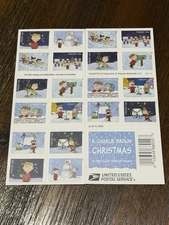 USPS Charlie Brown Christmas PeanutsForever Stamps Book/20, MNH