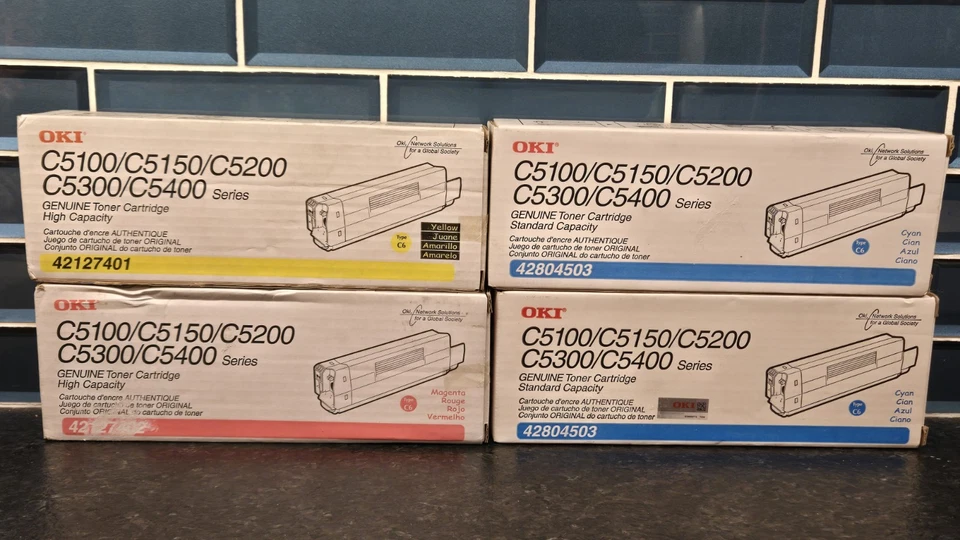 Oki C5100 / C5150 / C5200 / C5300 / C5400 Series Set of 4 KYCM Toner Cartridge - Image 2 of 4