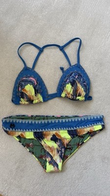 Maaji Bunter Bikini Mit Häkel Triangel Blau Gelb Gr. S