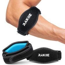 Rakiie 2 Pack Tennis Elbow Brace for Men Women, Adjustable One Size, Blue