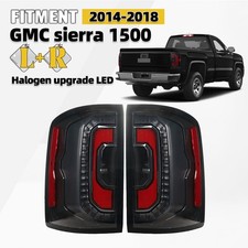 For 2014-2018 GMC Sierra 1500 Halogen Upgrade LED Black Tail Lights Left+Right