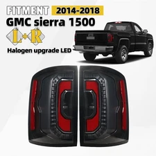For 2014-2018 GMC Sierra 1500 Halogen Upgrade LED Black Tail Lights Left+Right
