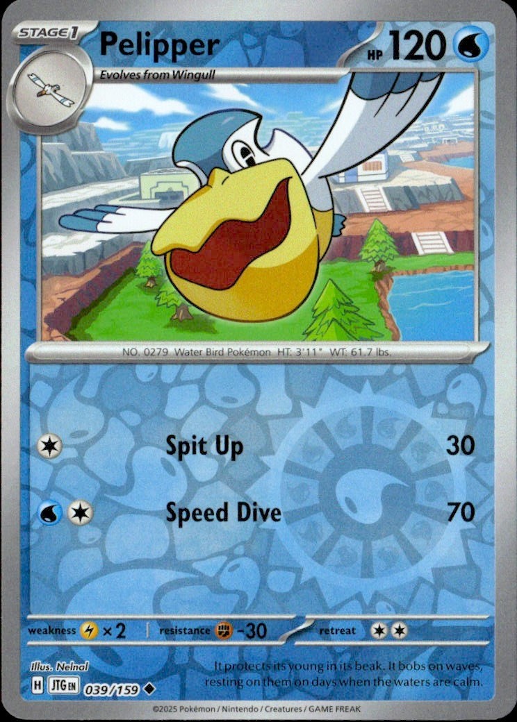 Pelipper Reverse Holo Uncommon SV09: Journey Together 039/159 NM