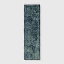 2'x7' Runner Overdyed Rug Turquoise - Threshold