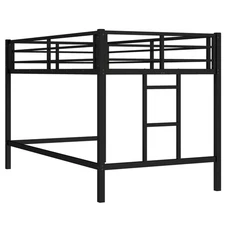 Twin Size Metal Loft Bed Frame Metal with Ladder&Guardrails for Kids Black NEW