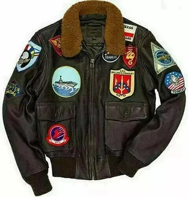 TOP GUN MAVERICK TOM CRUISE BOMBER PELZ LEDER FLIGHT VERSITY JACKE FÜR HERREN