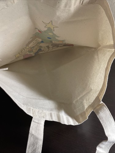 New Christmas Snoopy Peanuts Gang Holiday Reusable Tote Gift Bag By RSQ Cream - Picture 5 of 6