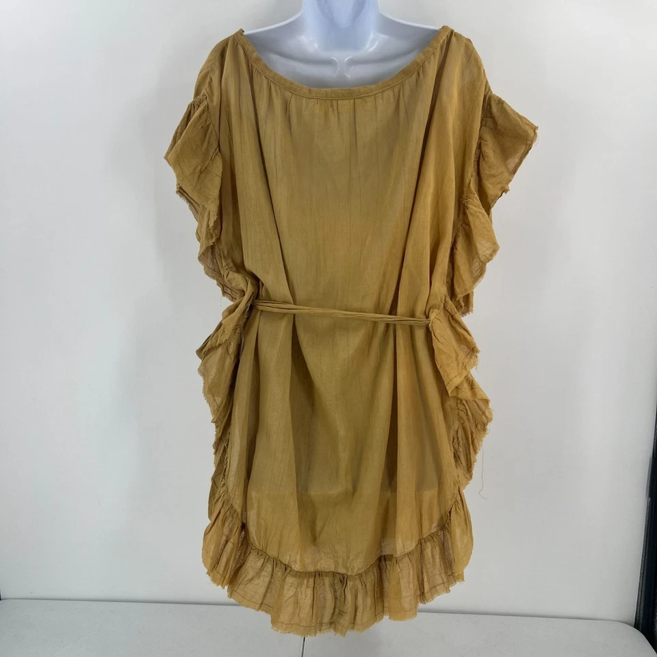 Jen's Pirate Booty M/L Caftán Túnica Volantes Algodón Gasa Boho Hippie Resort Foto 2 de 4