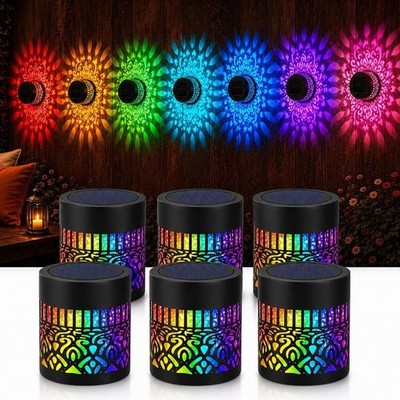 Mandala Projection Light,Seven-Color Changing Solar Mandala Projection Wall Ligh
