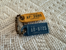 Vintage 1965+1966 Maryland, DAV Keychain License Plate Tags   DAV