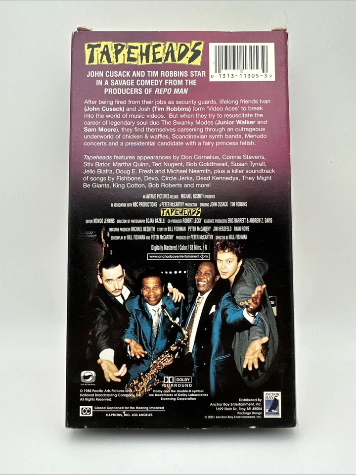 Tapeheads (VHS Tape 1988) John Cusack, Tim Robbins, Cult Comedy OOP Rare HTF FS - Image 2 of 4