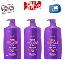 Aussie Total Miracle Shampoo, Paraben-Free, for All Hair Types, 26.2 fl oz, 3PK