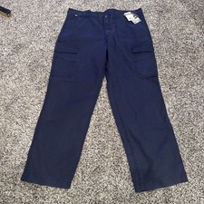 Carhartt Rugged Flex Relaxed Fit Canvas Cargo Work Pant Blue 40x32