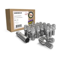 20 X 14x1.5 Spline Tuner Lug Bolts Chrome Wheel Lock 24mm Shank Audi Mercedes Vw