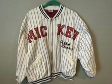 Vintage 90s Mickey Mouse All Stars Pinstripe Disney Studio Champs Jacket Size XL