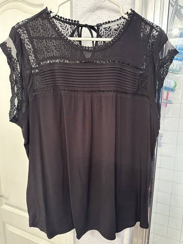 Daniel Rainn Blouse w/ Sheer Lace Mesh Accents, Size XL, Worn Once & Dry Cleaned - Picture 1 of 18