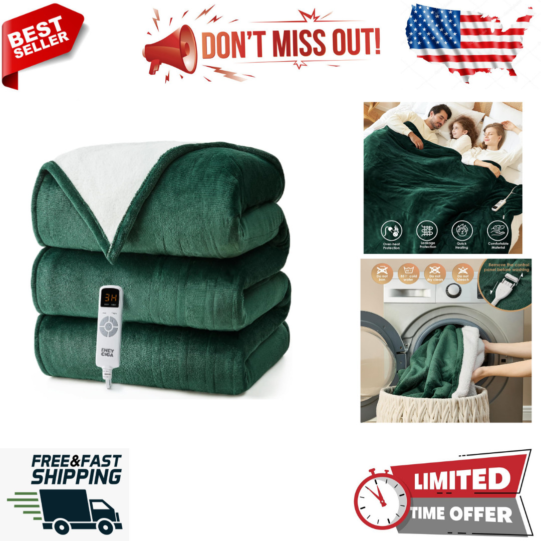 Electric Blanket, Fast, 9 Heating Settings and Automatic Shut-off (50 x 60 cm)