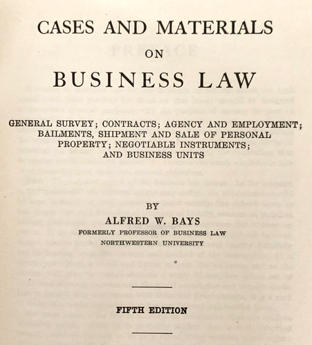 1951 Vtg Book "Bays Cases & Materials on Business Law" 5th Ed Case Law, 1329 pgs - Foto 8 di 23
