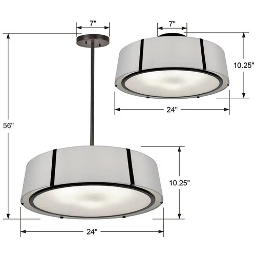 Crystorama FUL-907-BK_CEILING Fulton Semi-Flush Mount Black - Picture 7 of 7