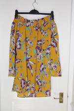 PrettyLittleThing Mustard Floral Off-Shoulder Dress Size 12