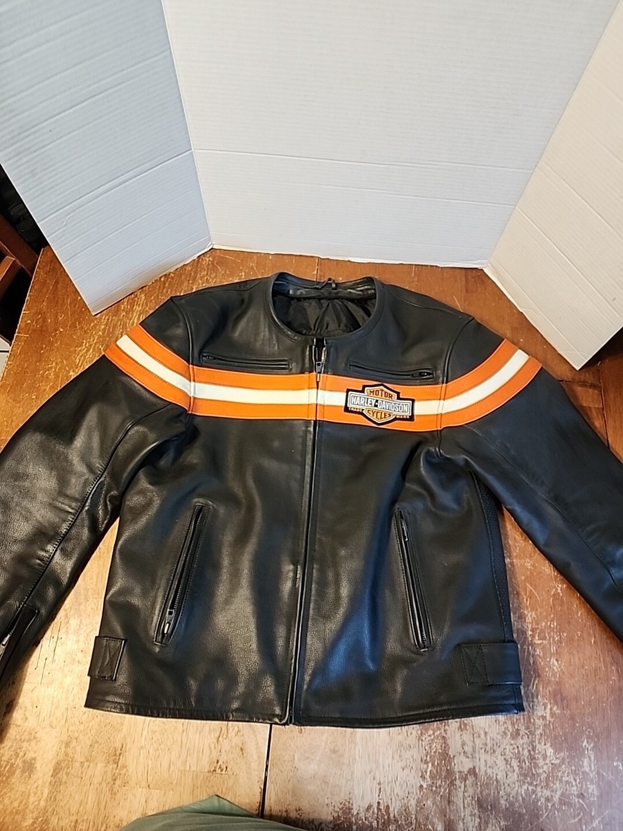 First Gear Harley-Davidson Motorcycle Leather Riding Jacket Size