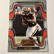 Nick Chubb 2022 Panini Playbook #8 Orange Parallel Color Match Cleveland Browns