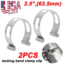 2PCS 2.5" Exhaust Pipe Tacking Band Clip Kit for welding & fabrication Clamp-On