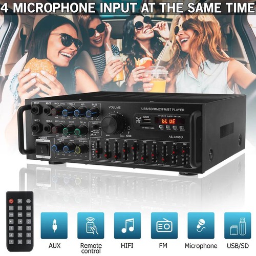 Sunbuck 2000W HIFI Verstärker bluetooth Digital Stereo Audio Amplifier USB Aux. - Afbeelding 11 van 20