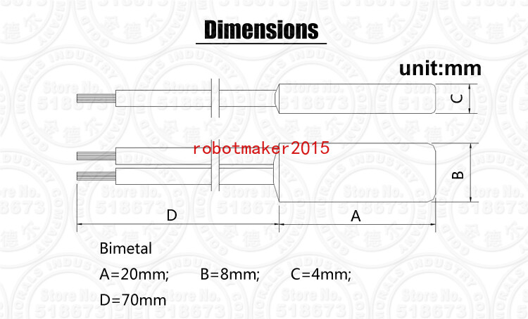 KSD9700 Interrupteur De Contrôle De Température Sonde En Plastique