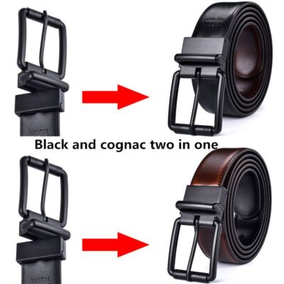 ミー Split Leather Reversible Buckle Belts Casual Men Fashion Garments