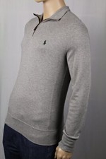 Polo Ralph Lauren Grey 1/2 Lightweight Half Zip Sweater Green Pony NWT 145