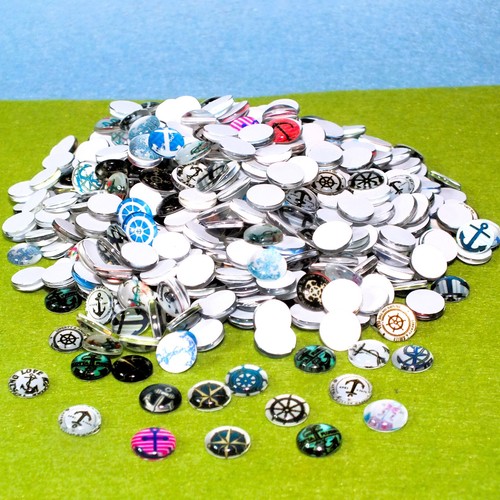 255g (apx. 545pcs) GLASS DOME CABOCHONS 10mm nautical - Job lot bulk wholesale - Picture 2 of 5