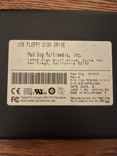 MAD DOG External USB Floppy-Disk Drive UF0002 - Picture 2 of 2