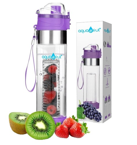 Fruit Infuser Wasserflasche 32 Oz – Mit Langem Siebeinsatz, Auslaufsicherem Deckel, Inkl. Hülle & Bürste