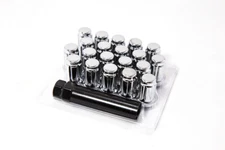 20 PC w/Key 12x1.5 | Conical Seating | Closed End | Chrome Steel Spline Lug Nuts