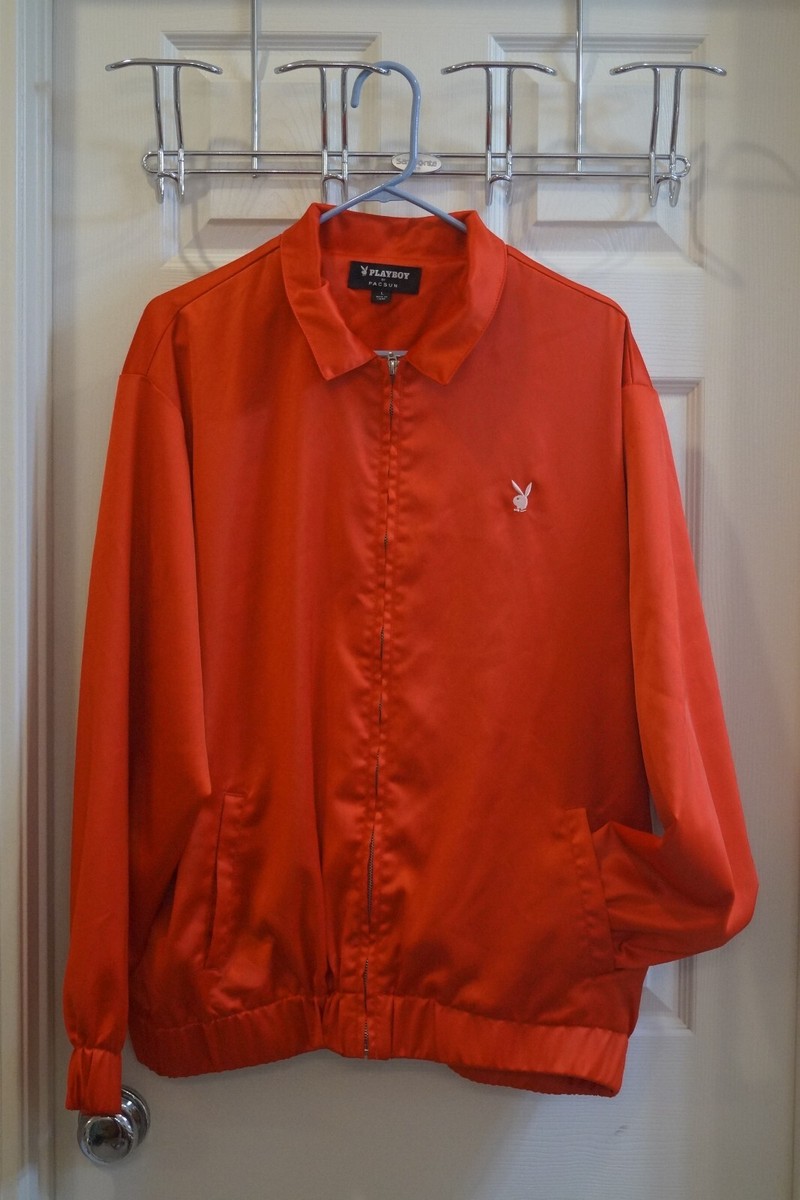 PLAYBOY BY PACSUN DAY CLUB RED POLYESTER JACKET ZIPPERED PLAYBOY BY PACSUN DAY CLUB RED POLYESTER JACKET ZIPPERED